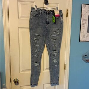 SO Light Blue Distressed Skinny Jeans